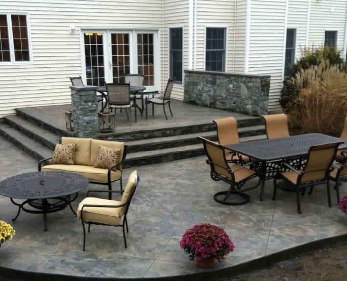 stamped concrete terrace