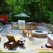 Stone Firepit, Grill Area, Hot Tub