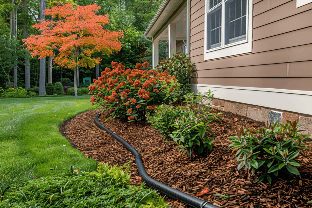 Proper drainage system protecting Rhode Island home foundation from water damage and pressure